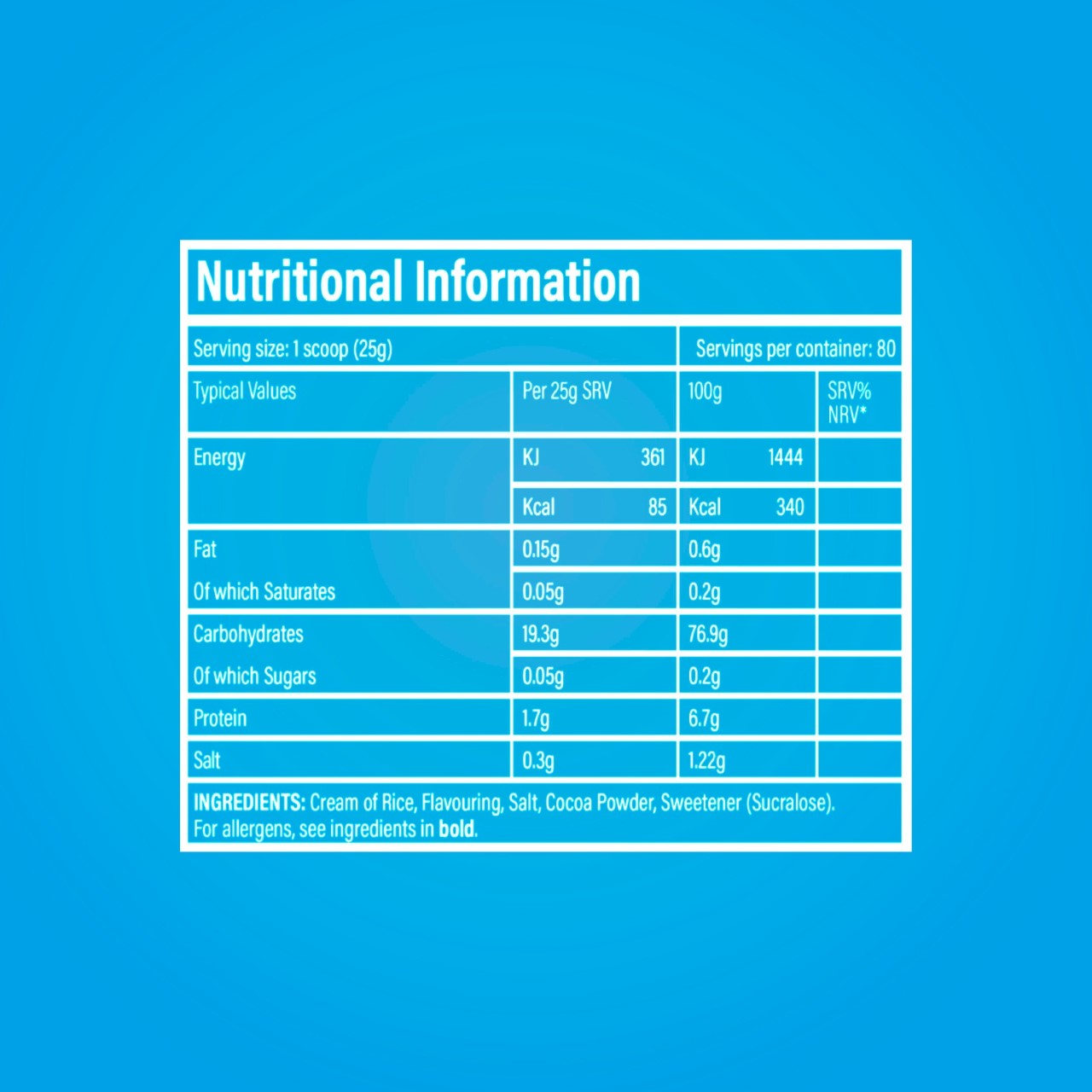 Cream of Rice Sachets, 50g servings